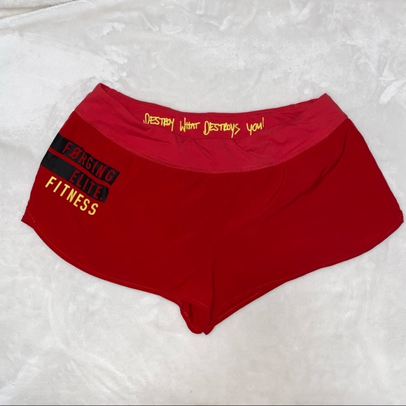 RED REEBOK ATHLETIC SHORTS - Picture 1 of 7